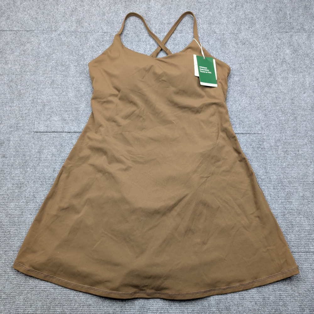 Halara Softlyzero Plush Athletic Dress Women Small Brown Lined Athleisure Tennis